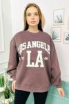 156409 Oversize Baskili Sardonlu Sweatshirt